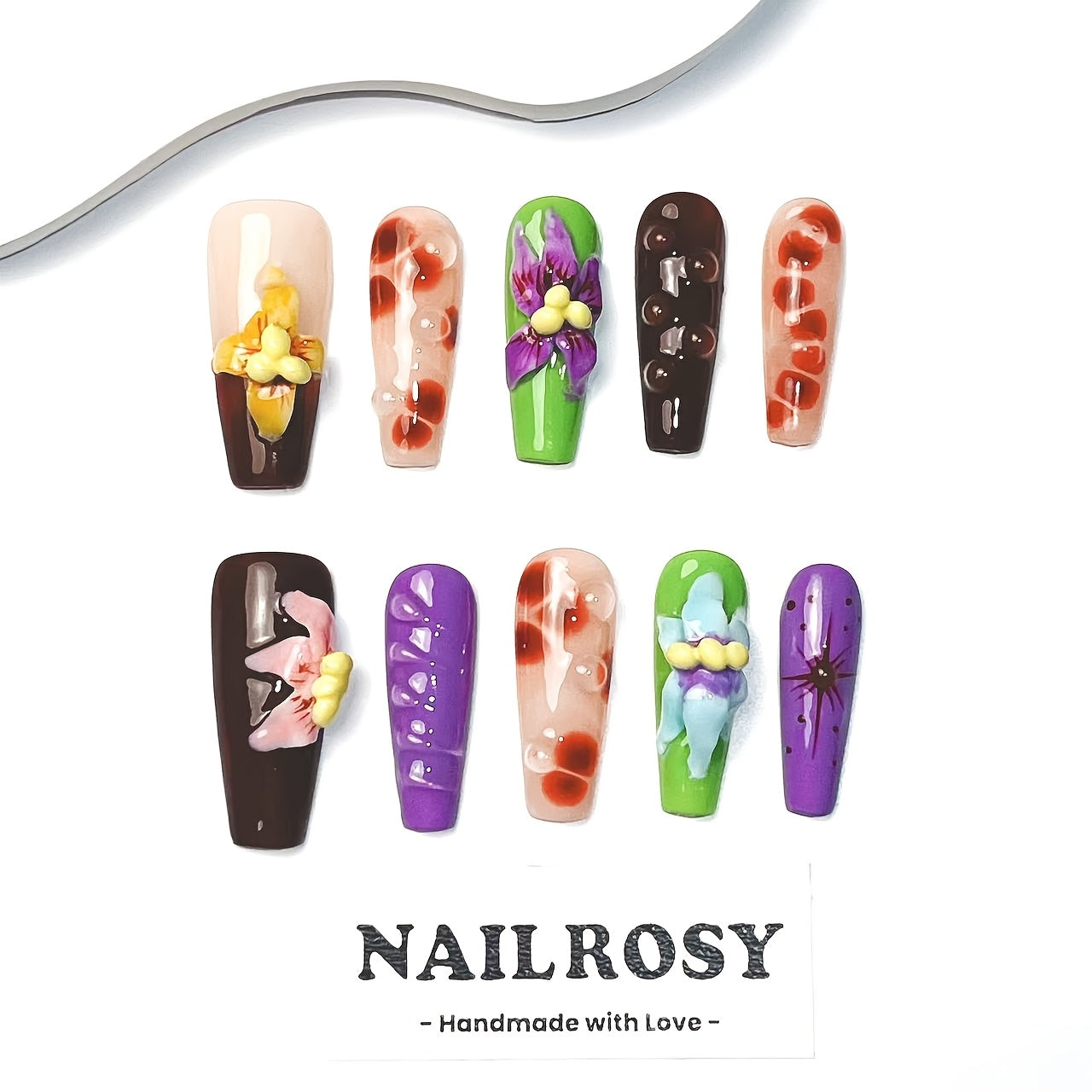 10pcs Handmade Press on Nails Kit Rhinestone Decor Luxury Extra Long Pointed Almond Nails Box Included Free Nail Tool Stickers Nail Charm DIY Salon Nail Art Party Christmas Silvery Acrylic Nail Y2K Nail Supplies Fake Nail Tip